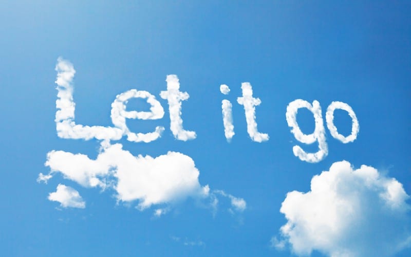 Let it go cloud message written on the sky