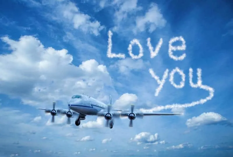 love you message on sky