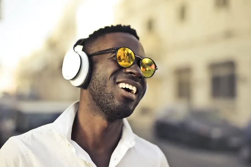 man with headphones