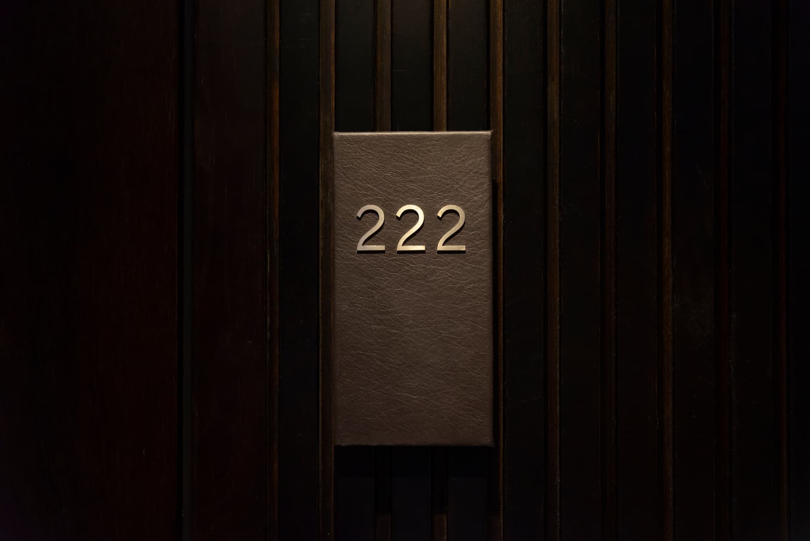 number 222 in the hotel room