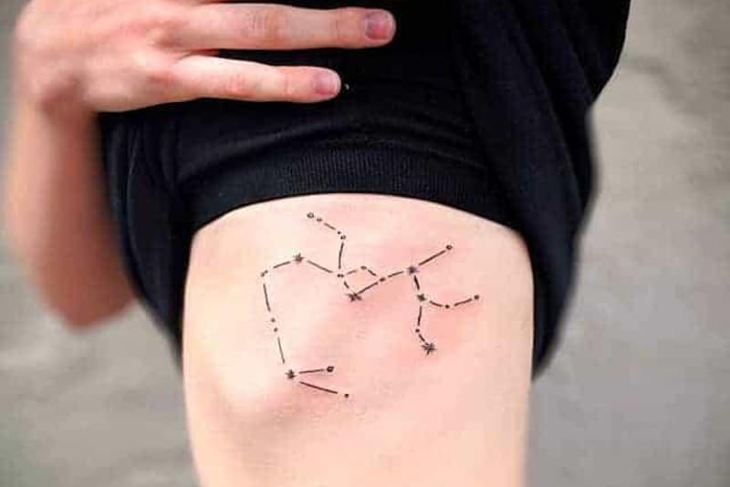 simple constellation sagittarius tattoo on the rib