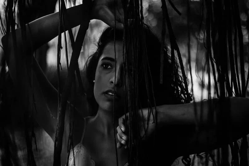 woman holding strings