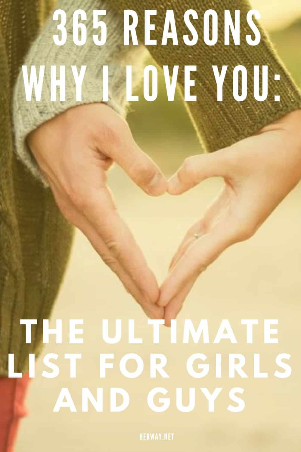 365 Reasons Why I Love You: The Ultimate List For Girls And Guys pinterest