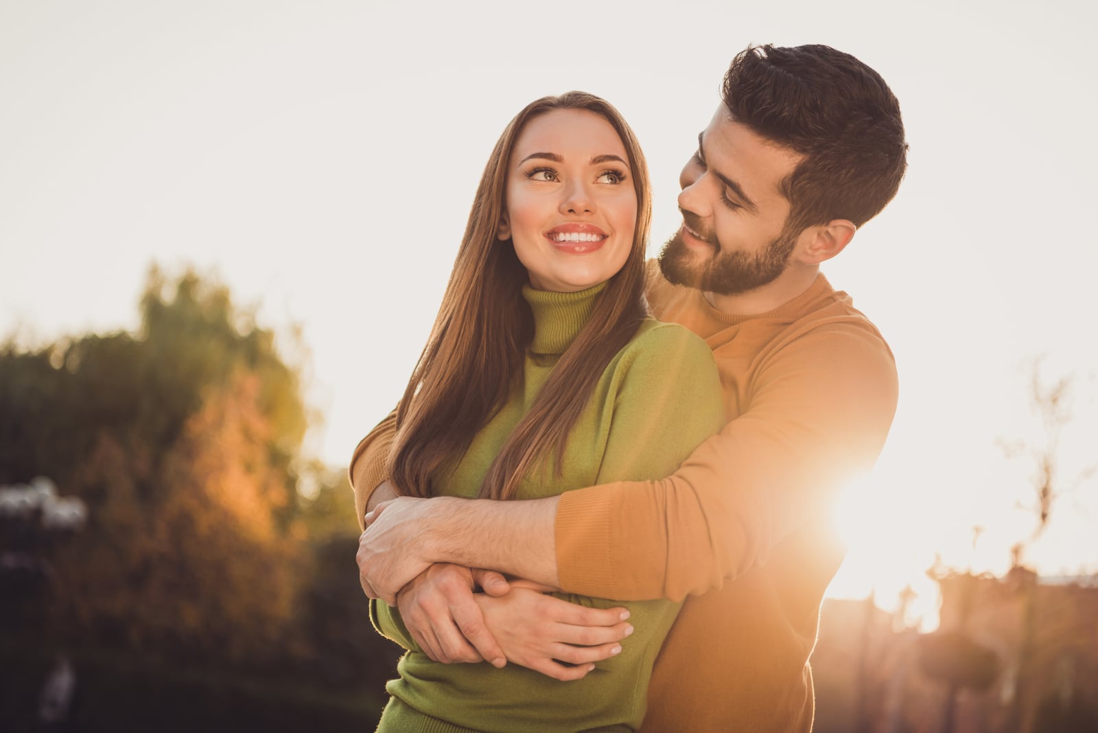 couple in love enjoying outdoor