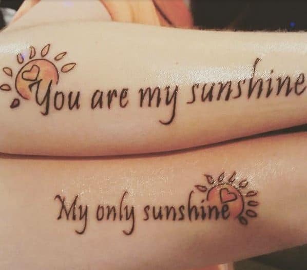 ‘You are my sunshine’ tattoo