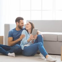 Young couple moving into a new apartment together