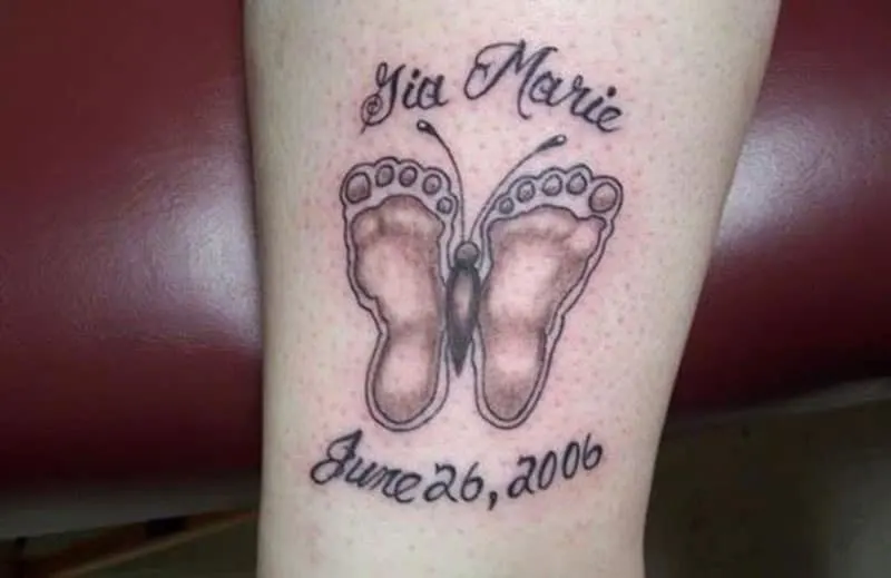 Baby Foot Print Watercolor Tattoo by Roxie J  YouTube