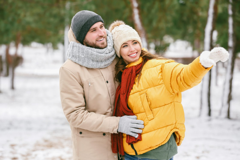 couple in love standing outdoor