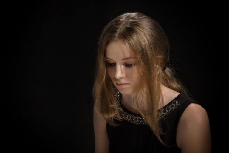 sad woman looking down