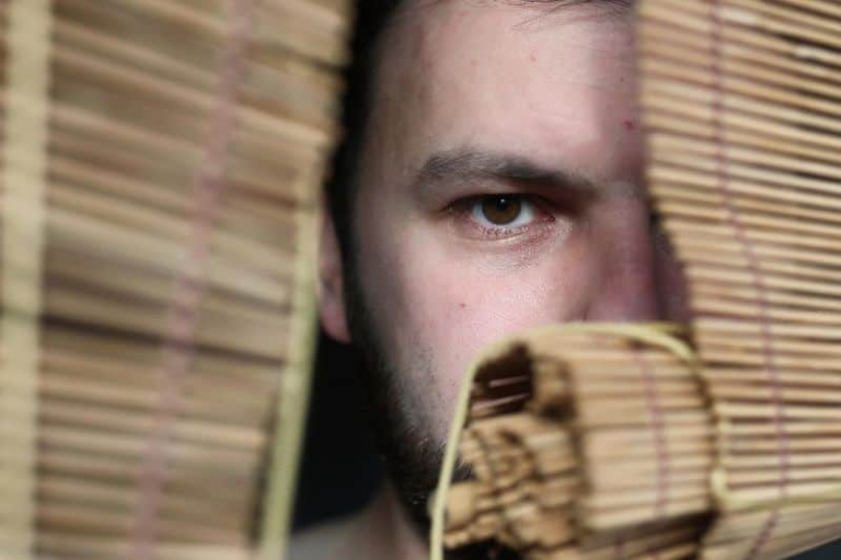 photo of man's half face