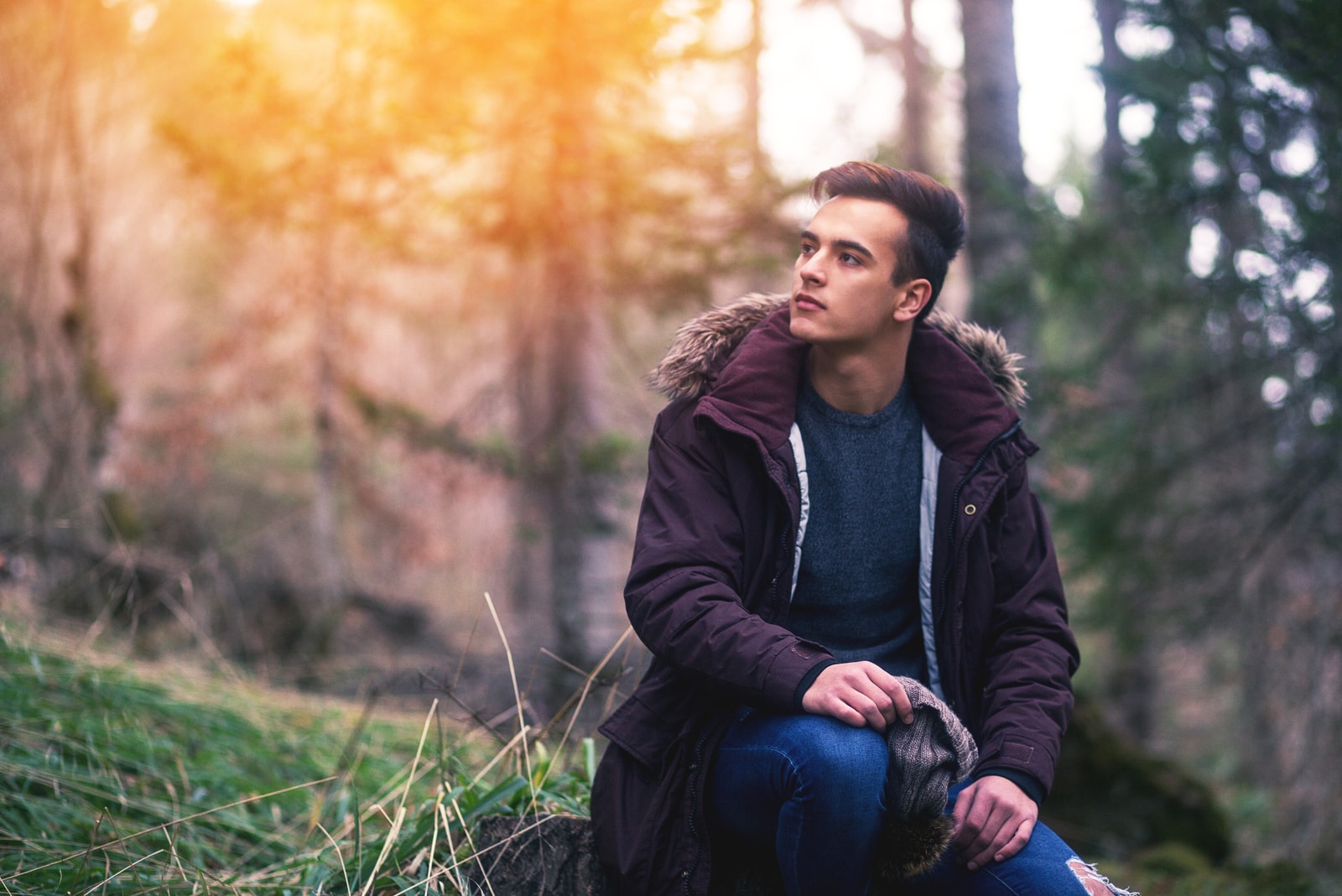 young fashion man outdoor