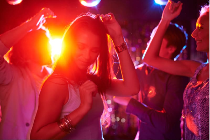 pretty girls dancing in the night club 