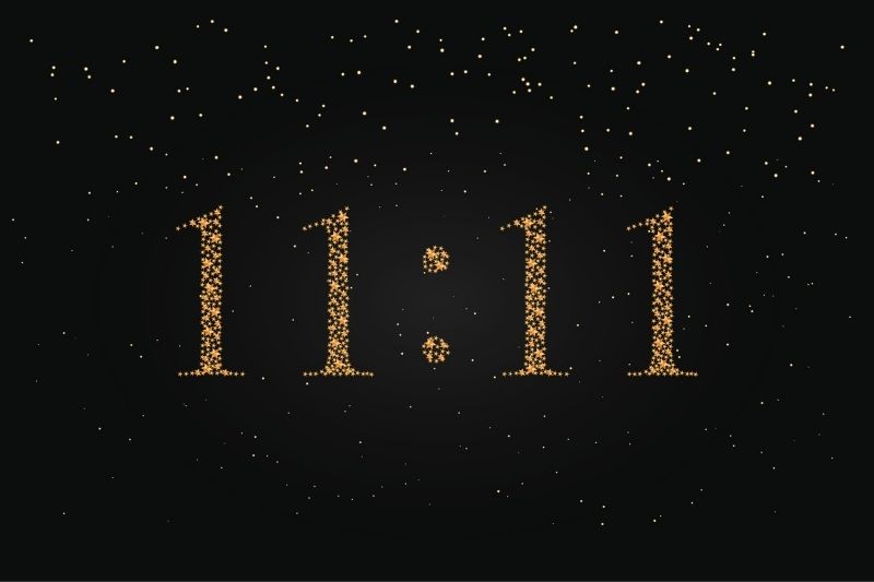 stars forming number 11:11 in the night sky 