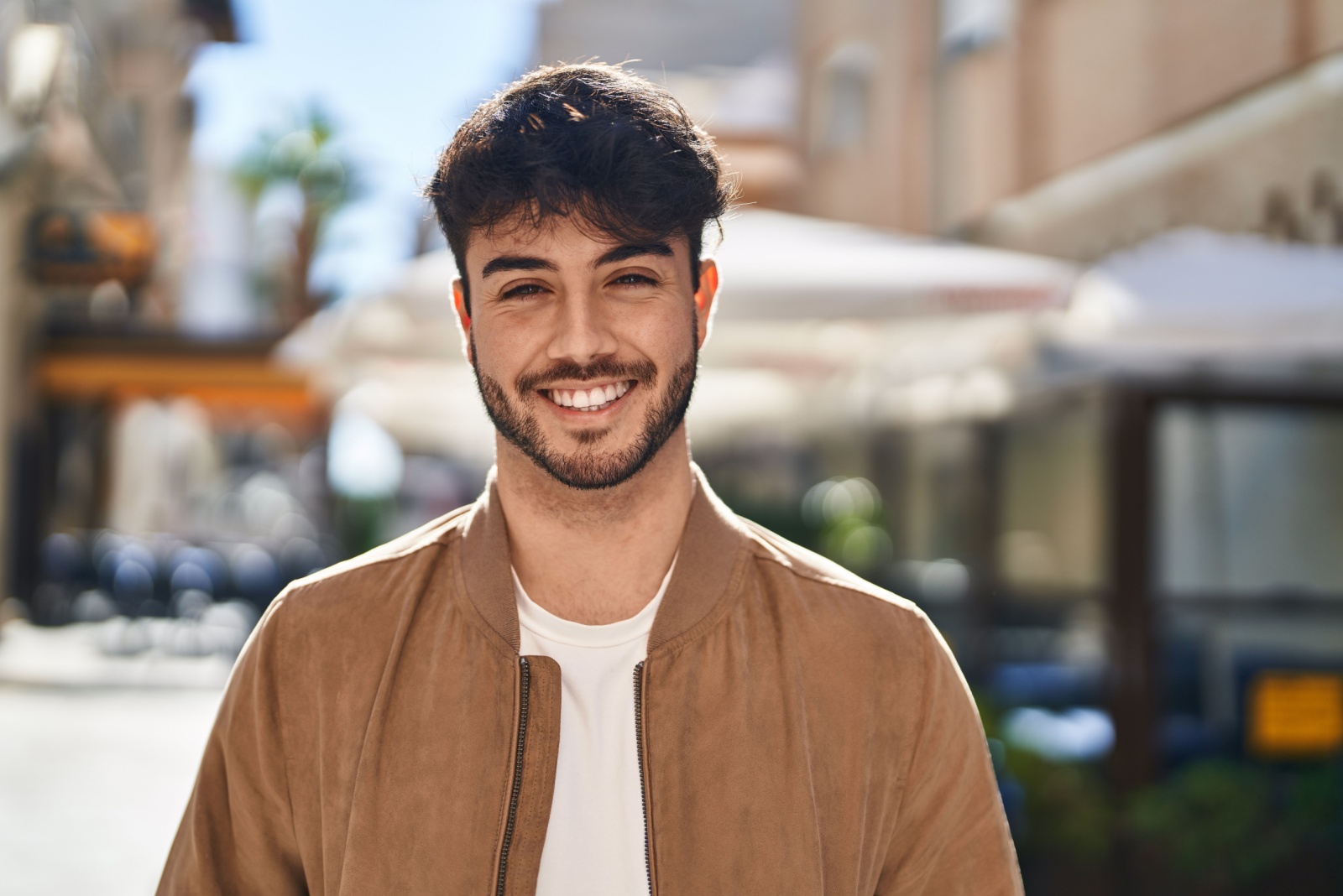 handsome man smiling