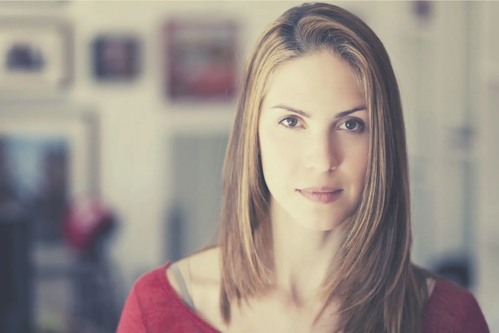 portrait of a serious woman looking at the camera