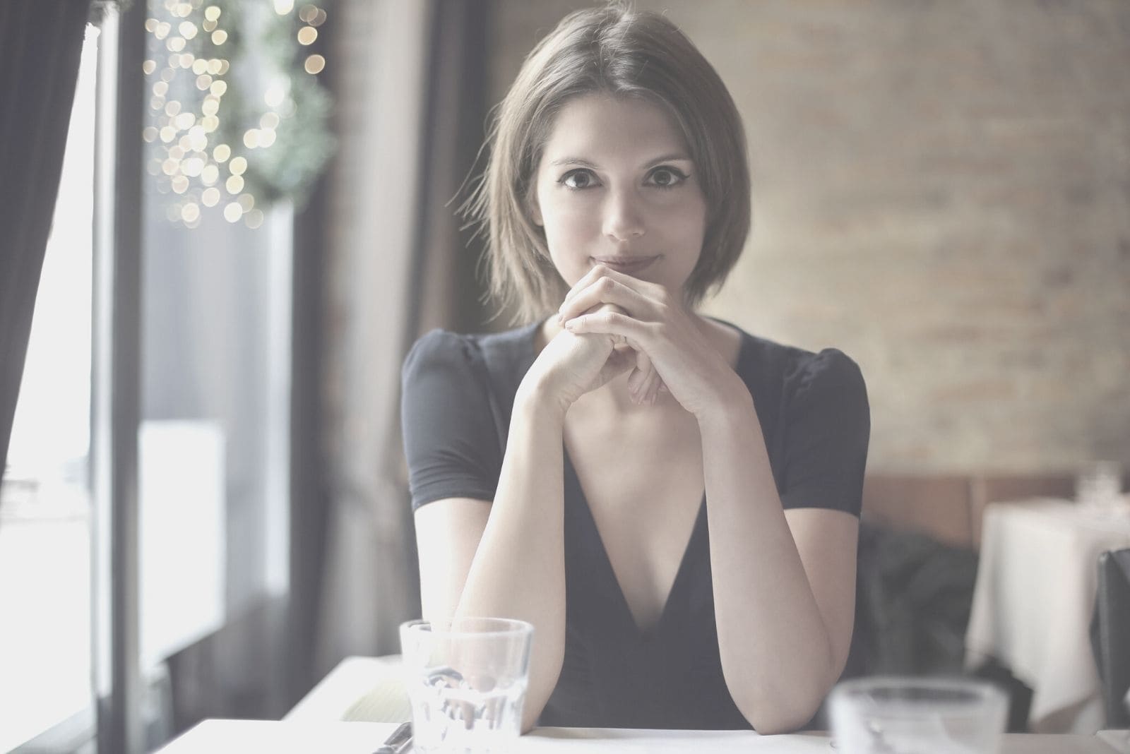 young woman staring at her partner in a date