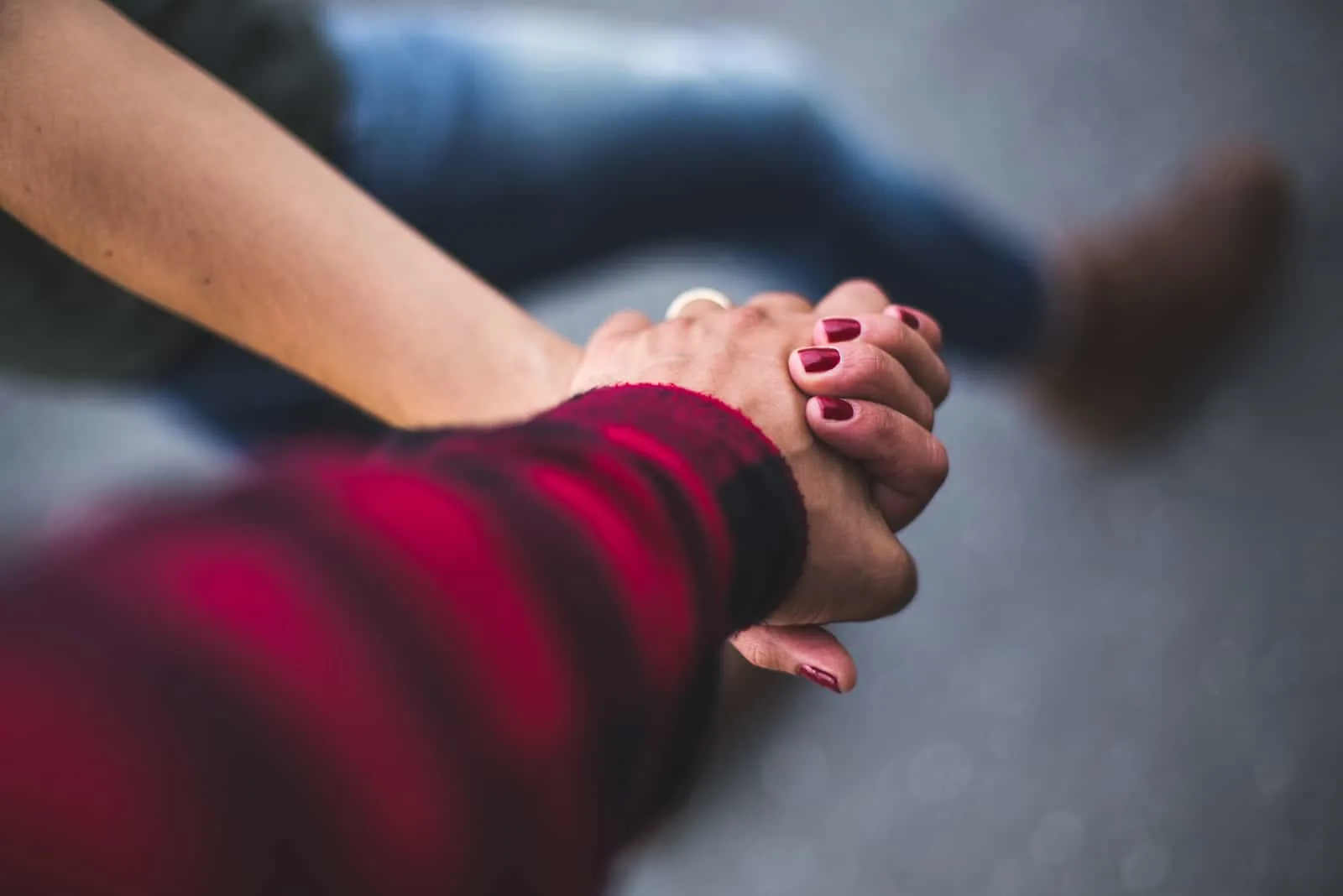 young couple hands
