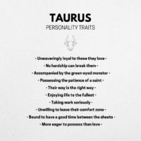 taurus personality chart
