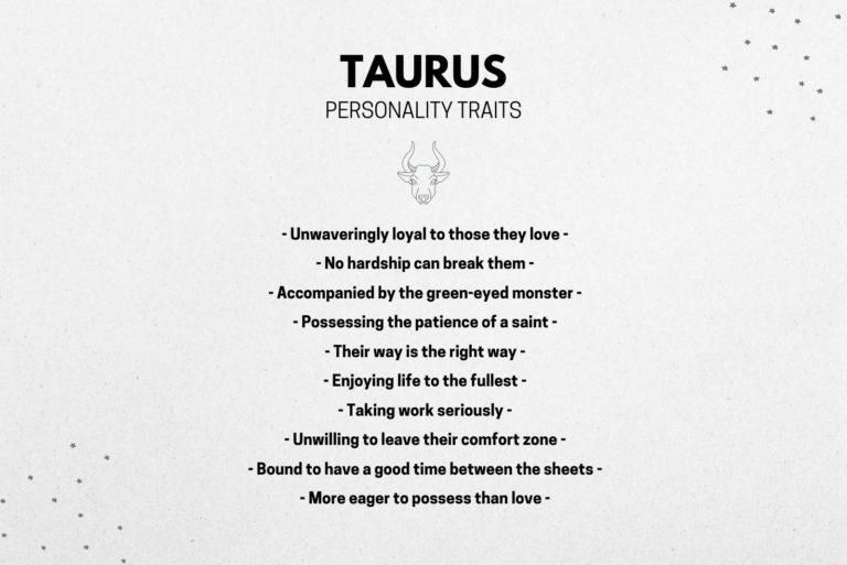 taurus personality chart