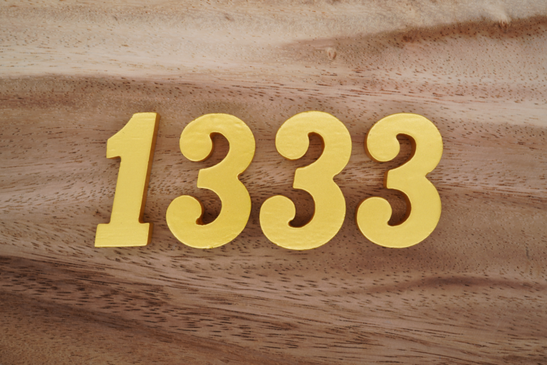number 1333 on a wooden base