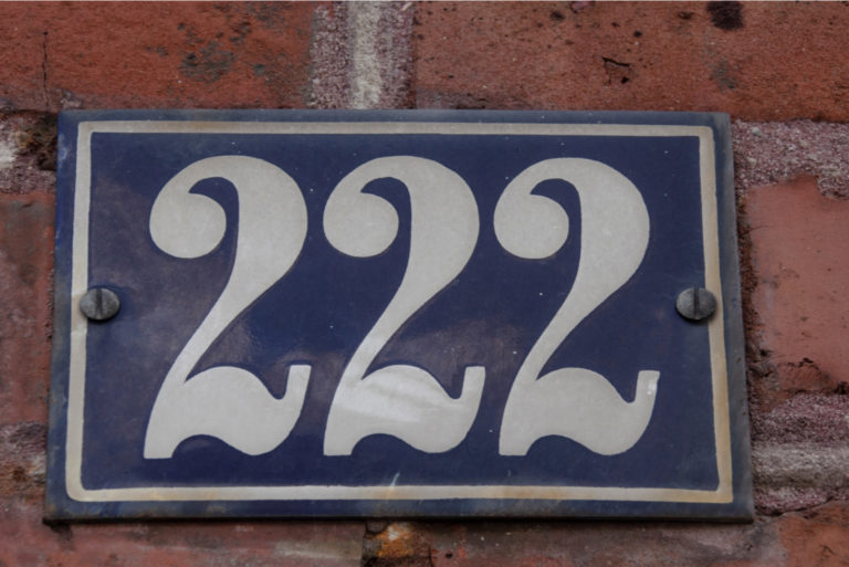 number 222 showing the house number