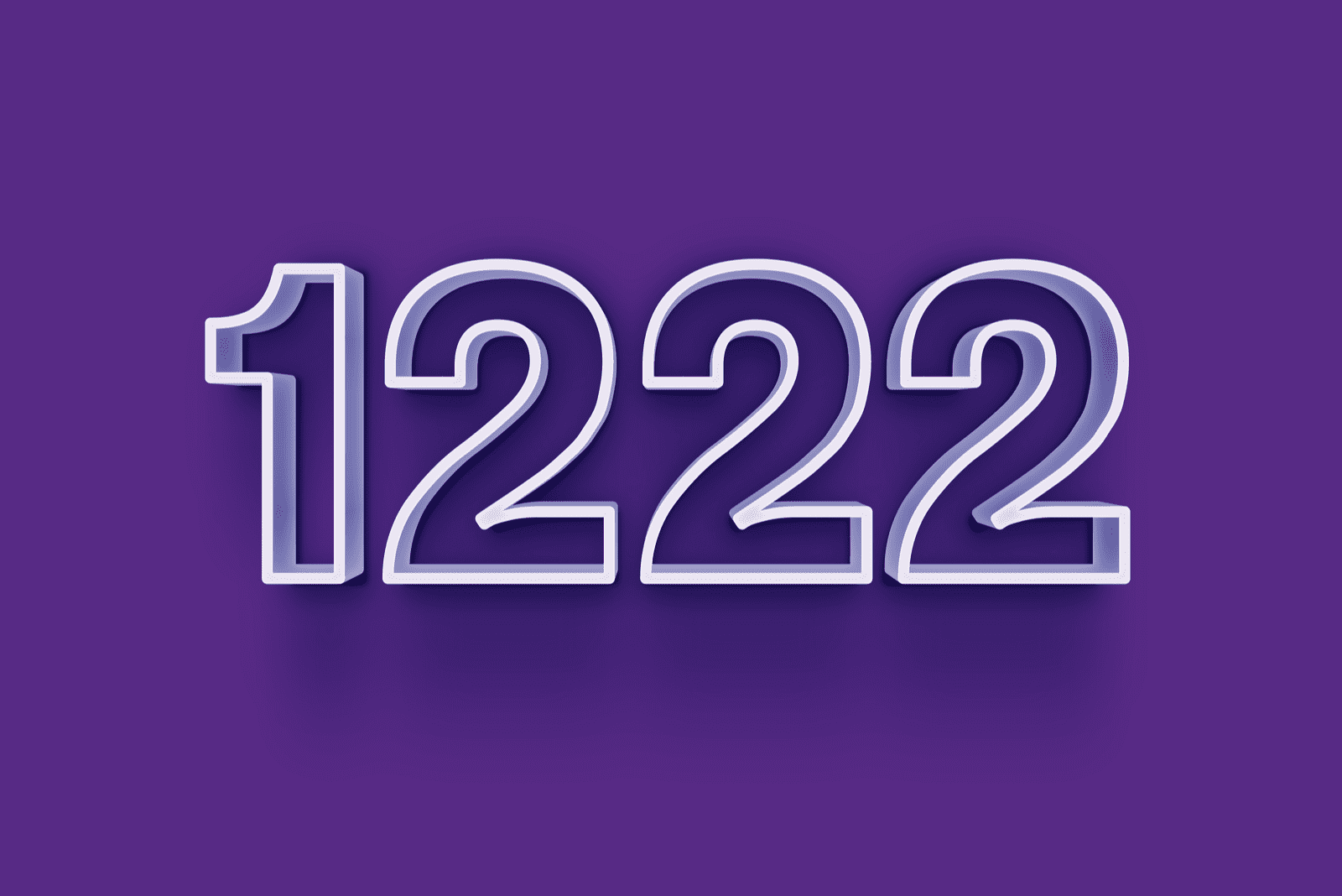 numero 1222 su sfondo viola