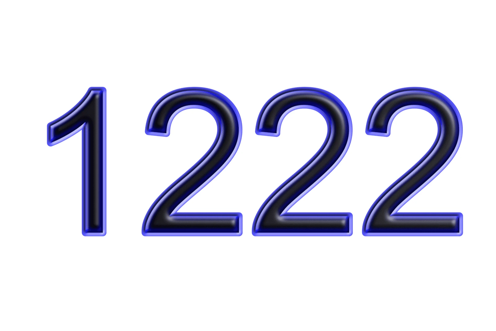 number 1222 on a white background