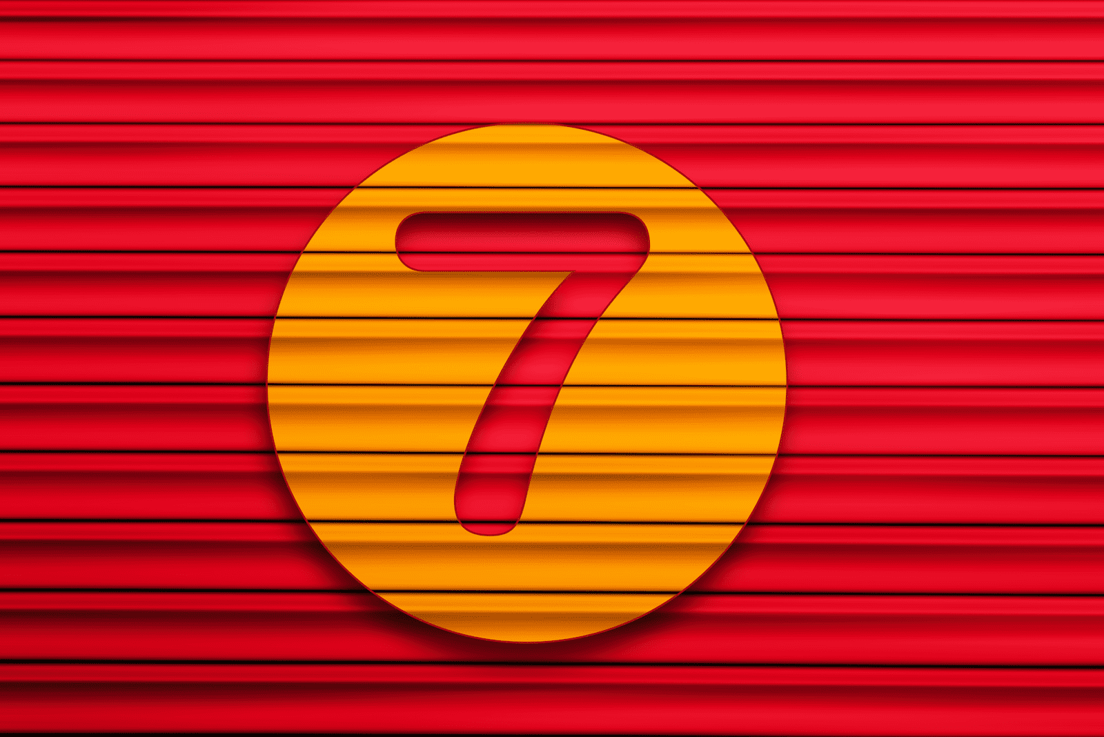 number 7 on a red background