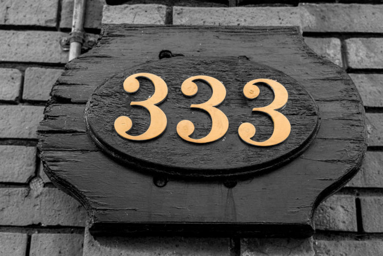 house number 333 on wooden board