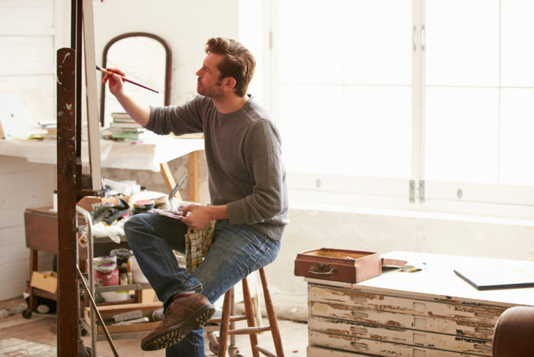 man painting