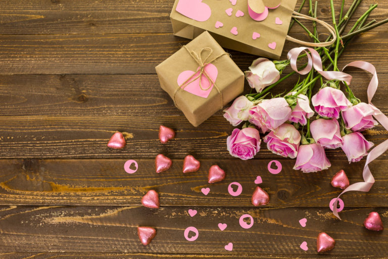 beautiful pink peonies on the table