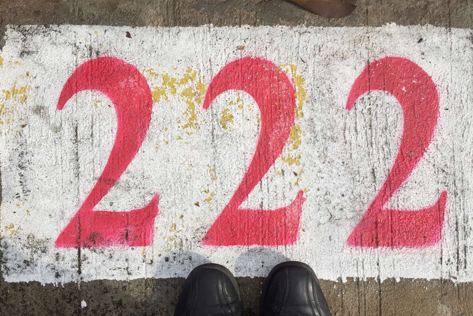 red 222 number on floor