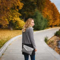woman walking by river