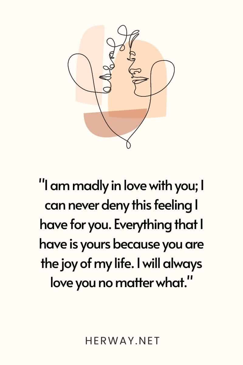 I am madly in love with you; I can never deny this feeling I have for you