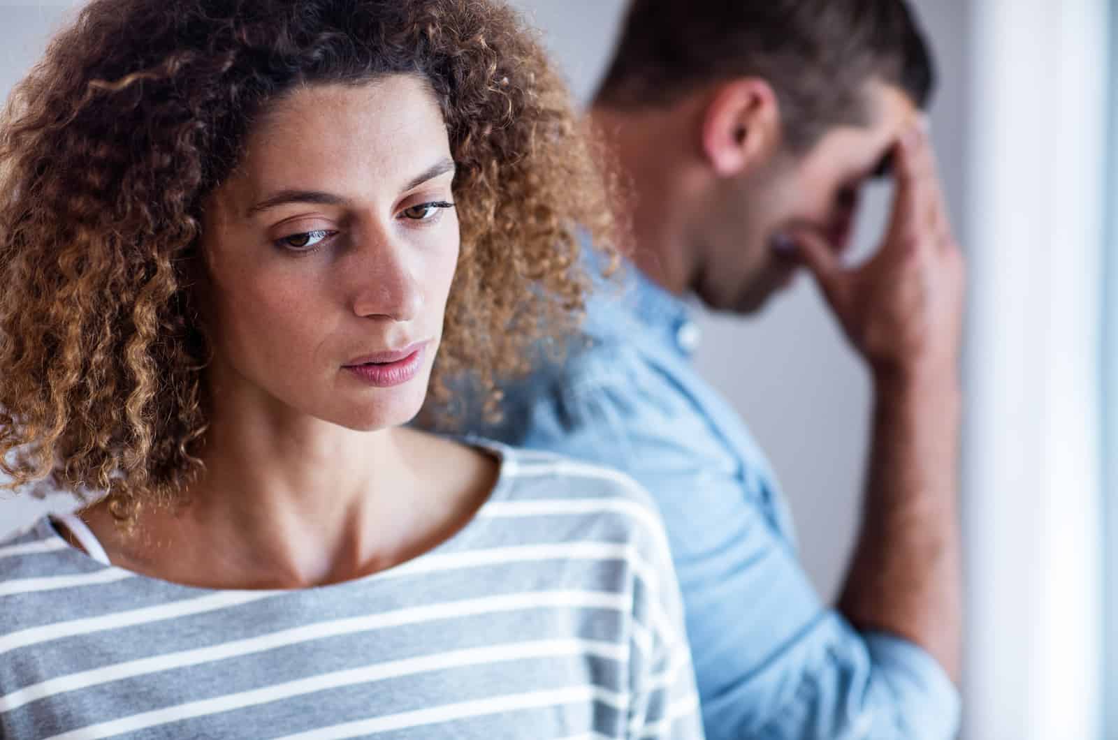 Unhappy couple not speaking