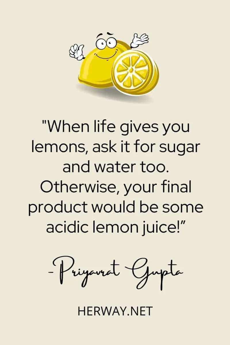 When life gives you lemons, ask it for sugar and water too