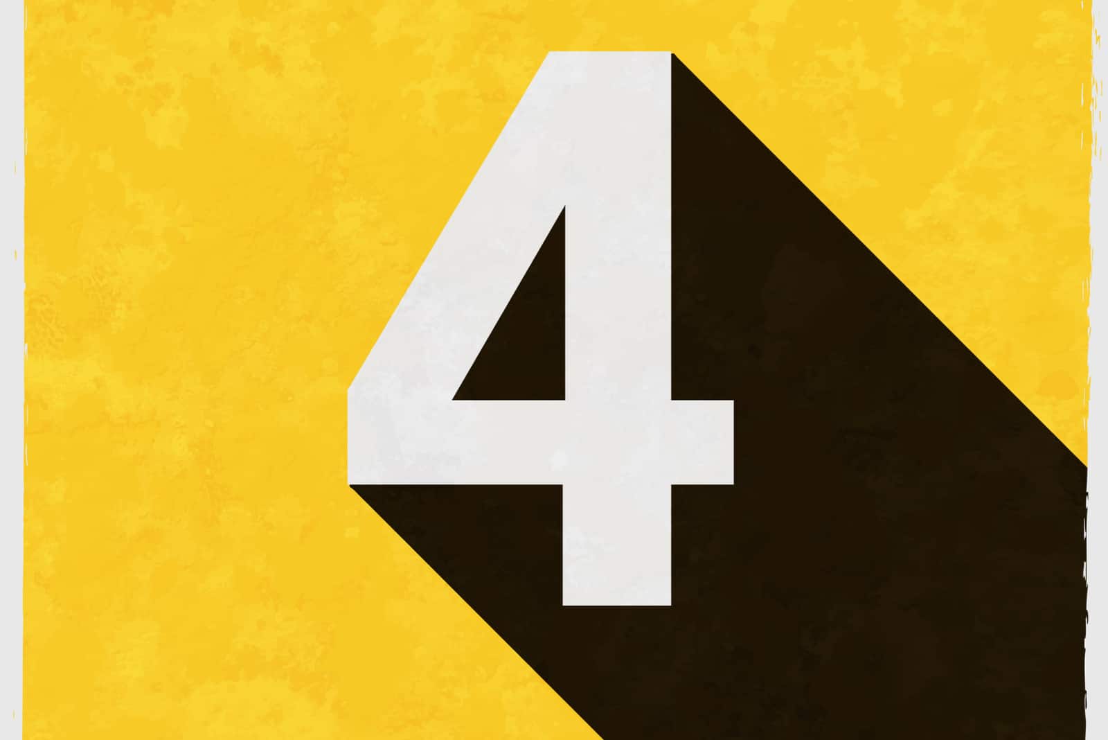 number 4 on yellow poster