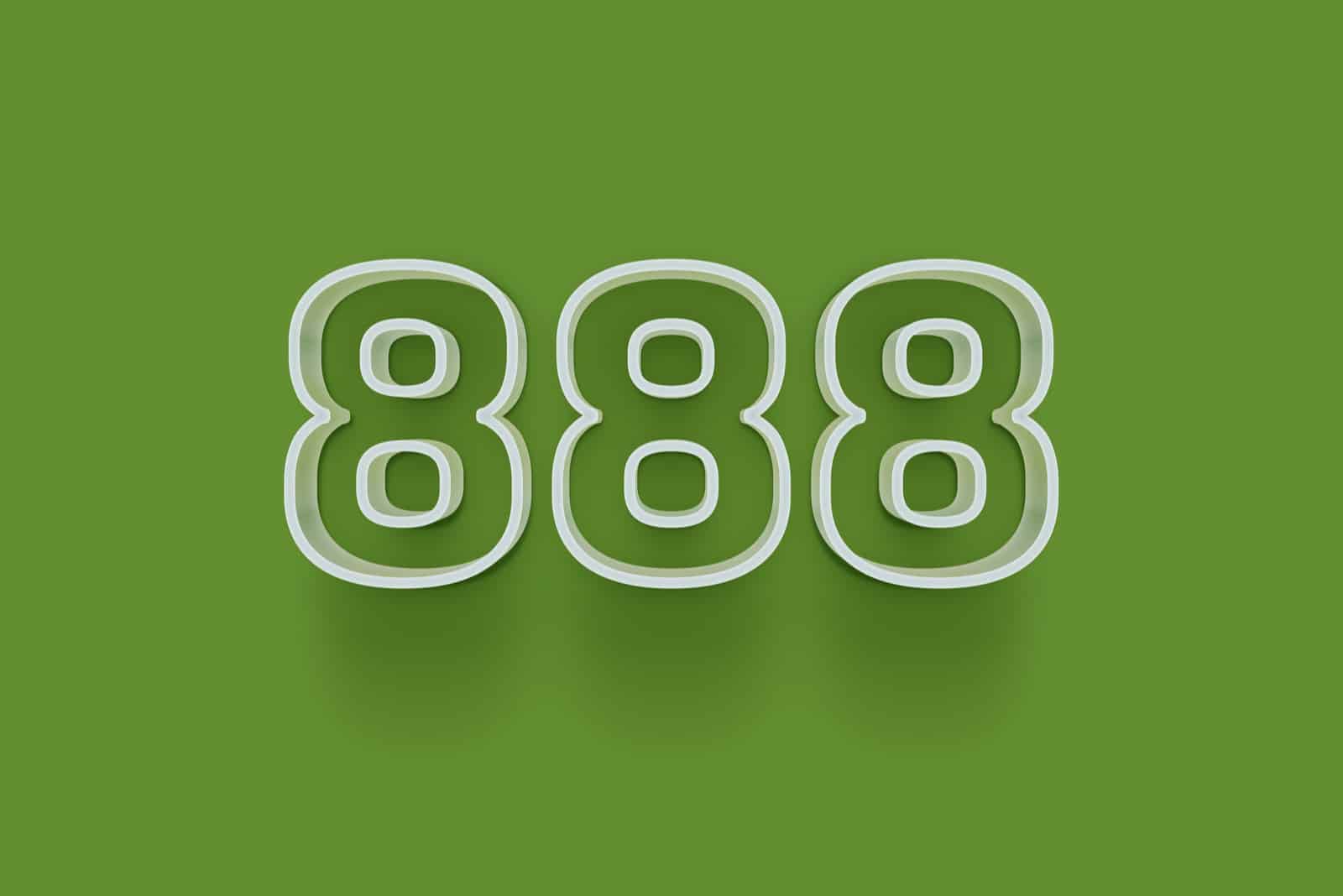 number 888 on green background