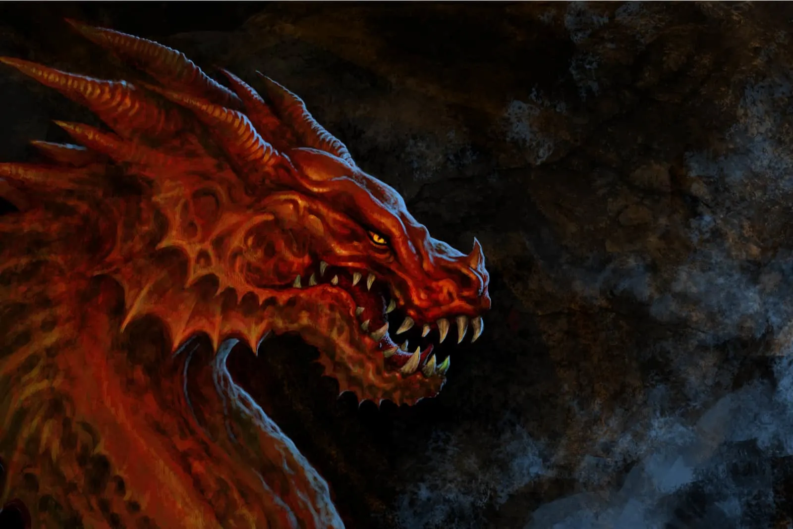 red dragon with black background