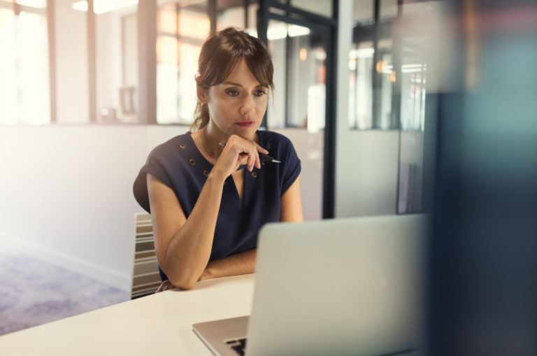 woman working in office