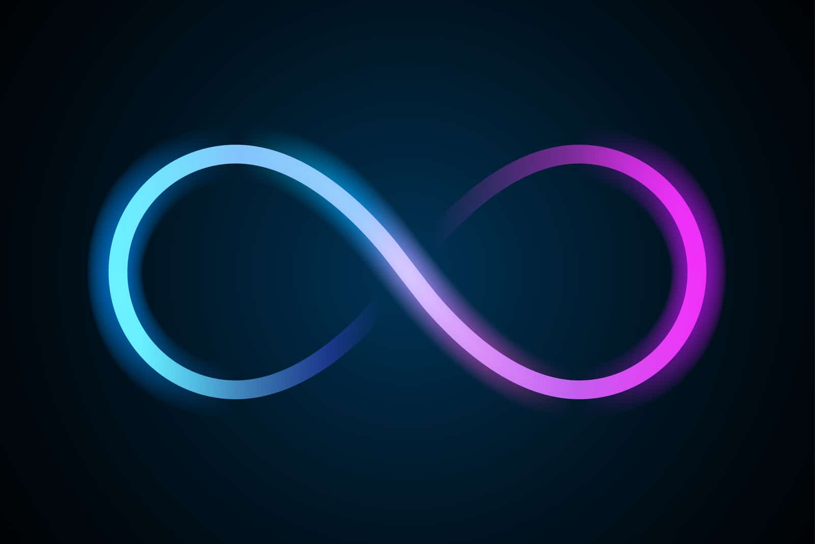 Infinity symbol on blue background