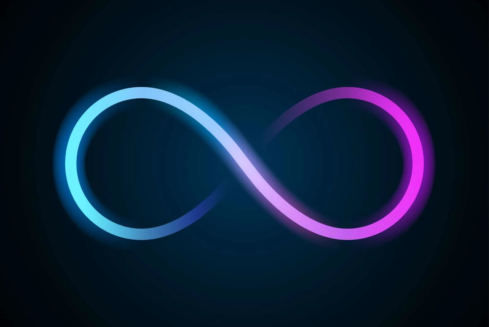 Infinity symbol on blue background