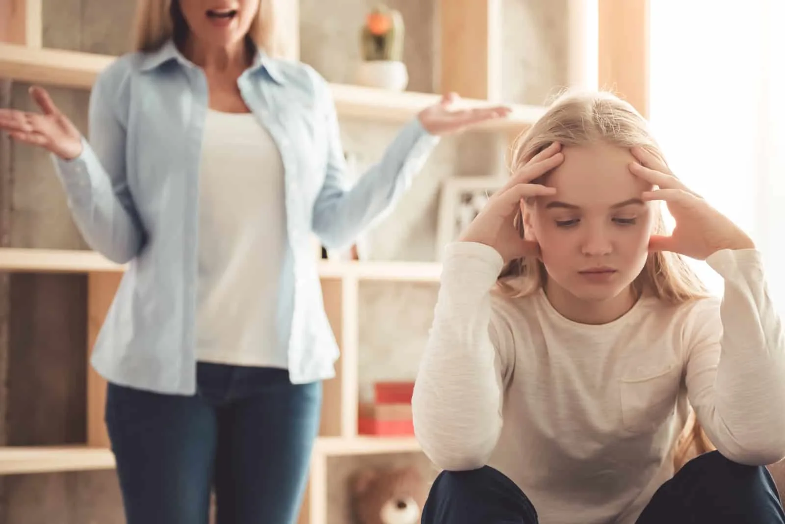 the woman yells at her daughter