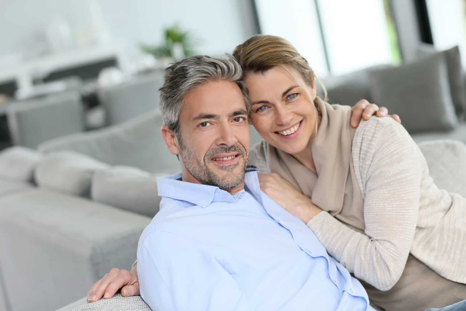 mature couple relaxing at home