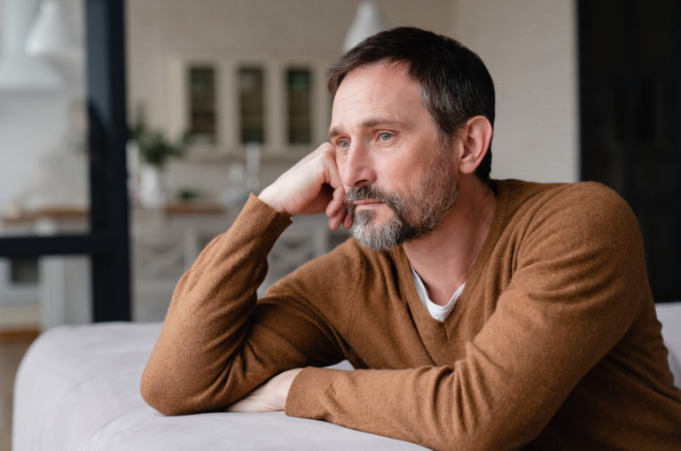 man going through a midlife crisis
