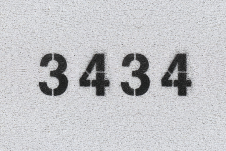 3434 on a gray background