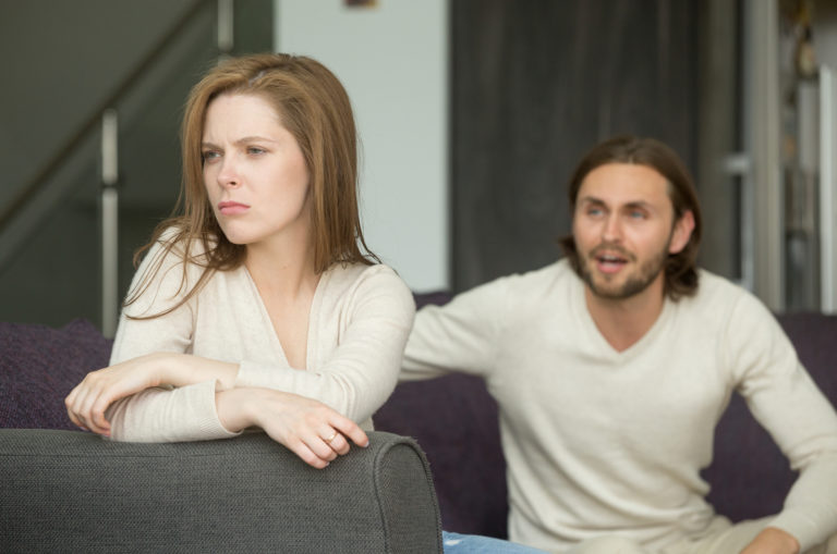a man angry at a woman