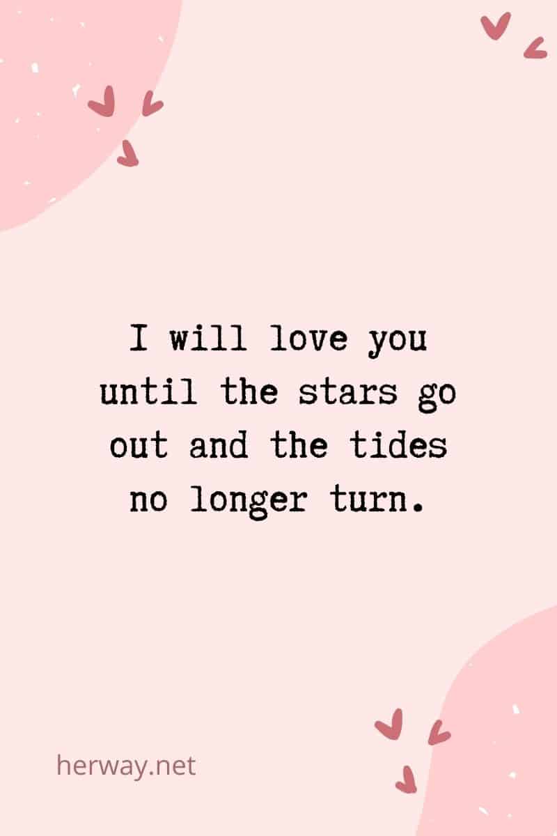 I will love you until the stars go out and the tides no longer turn._