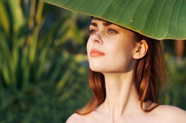 beautiful woman looking at distance