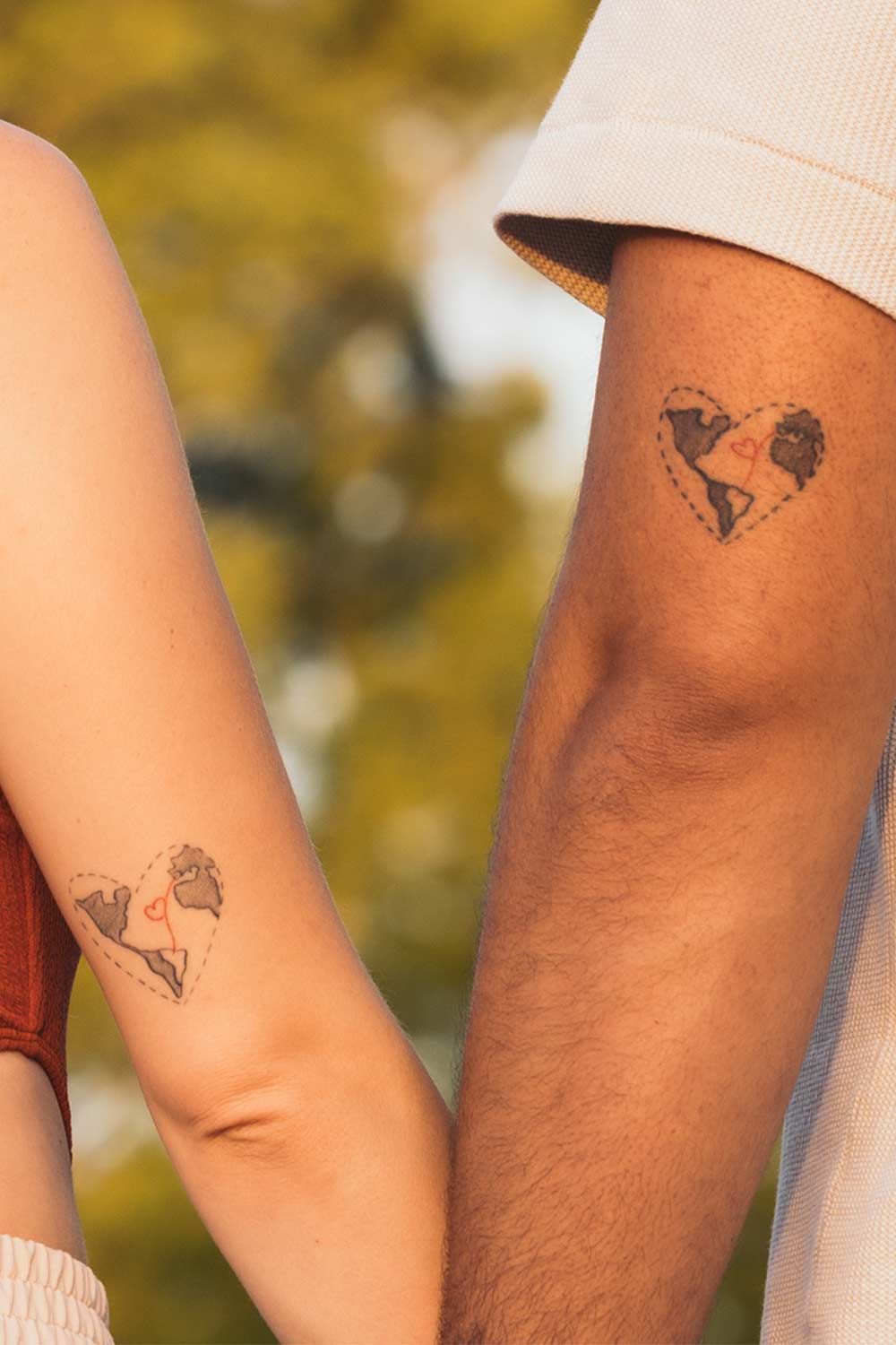 Husband and wife matching tattoos. Super dope concept for a beautiful  couple! @hollywdbca | Instagram